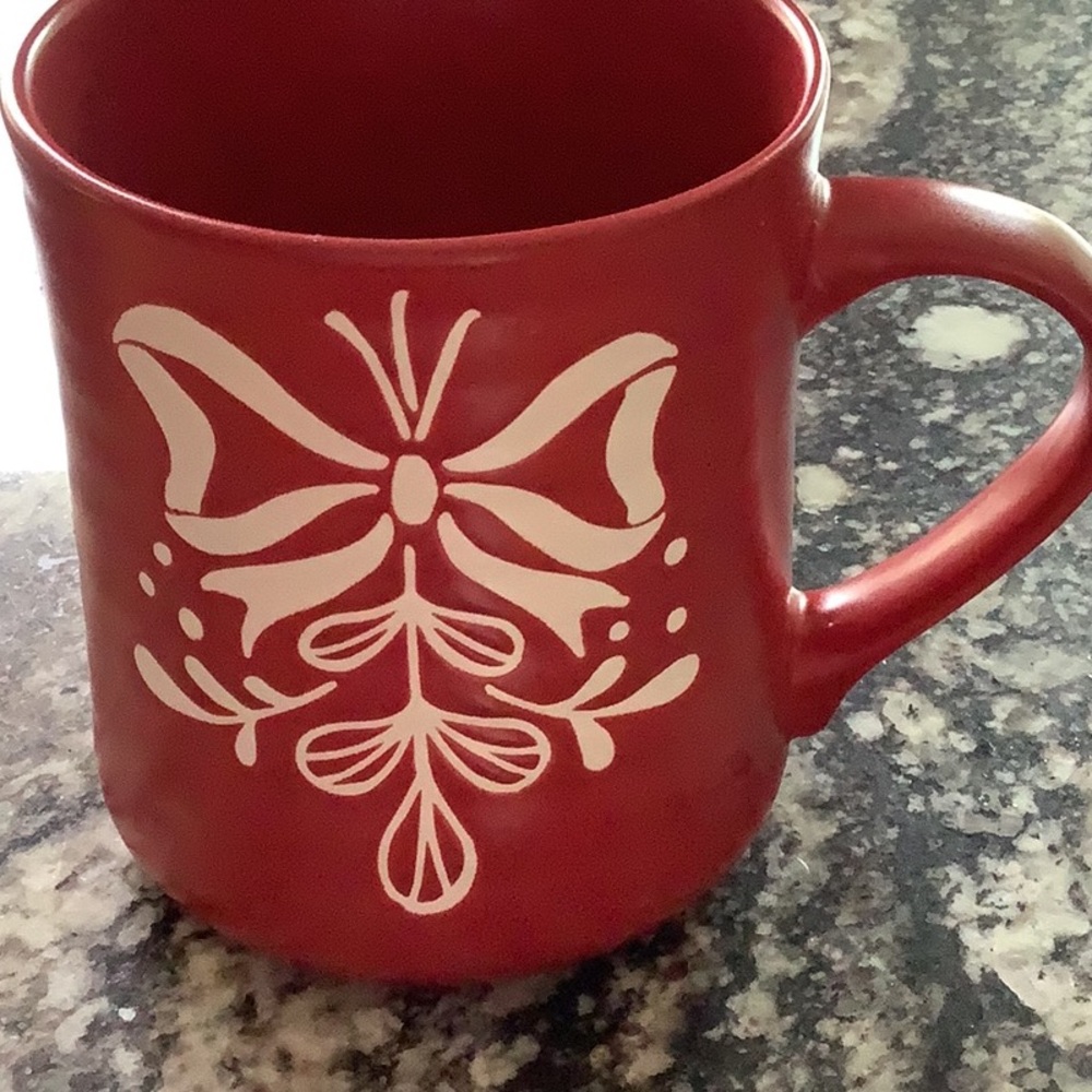 Peppermint & Pine White Bow Mug